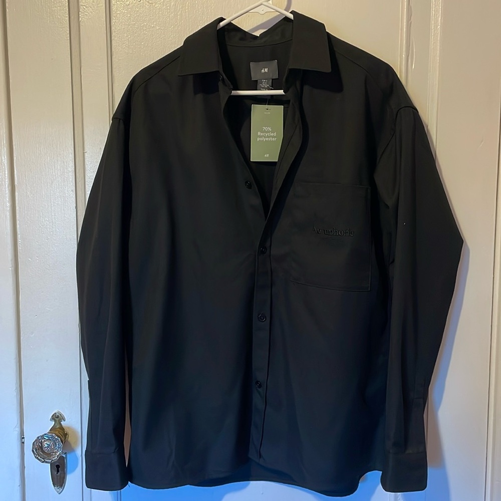 Black button down shirt